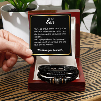 To Our Son Bracelet – Birthday, Graduation, Christmas Gift from Parents – Love You Forever Bracelet - Personalize Memories