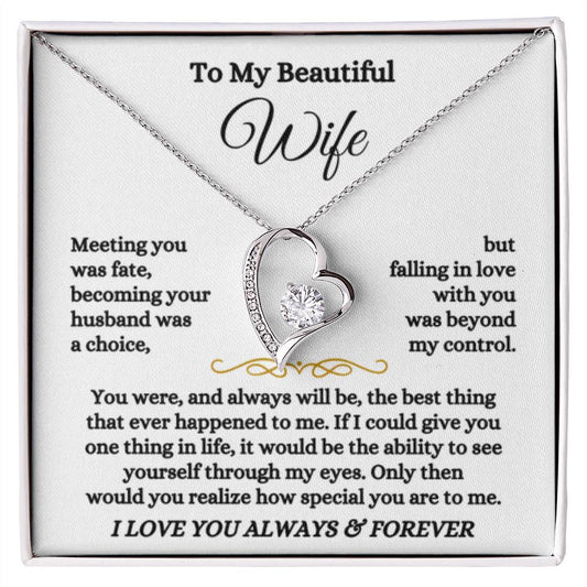 To My Wife Necklace - Touching Romantic Gift for Wife from Husband for Christmas, Anniversary & Valentine’s Day - Forever Love Necklace - Personalize Memories