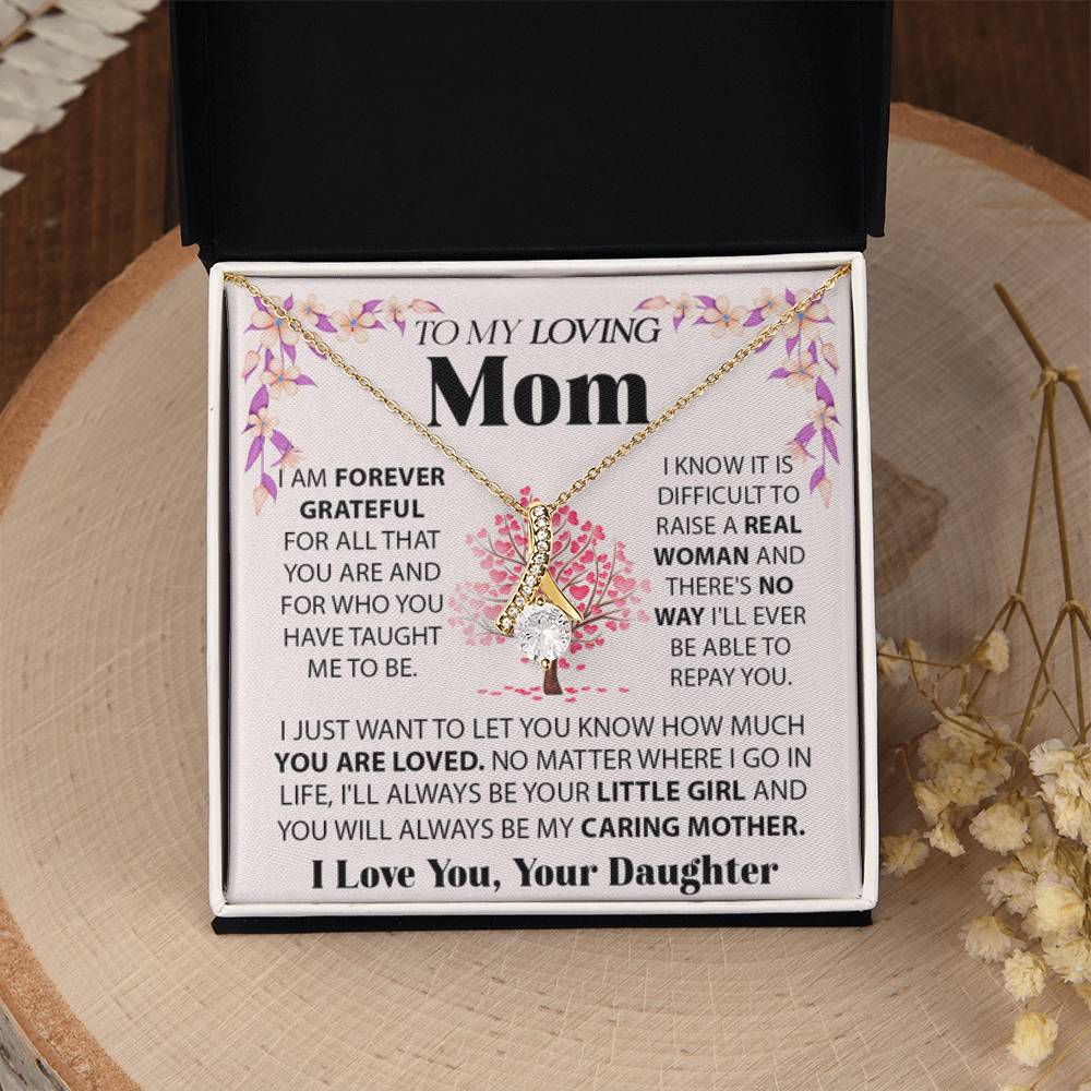 To My Loving Mom Gift from Daughter - Alluring Beauty Necklace - Best for Birthday, Christmas & Mother's Day - Personalize Memories
