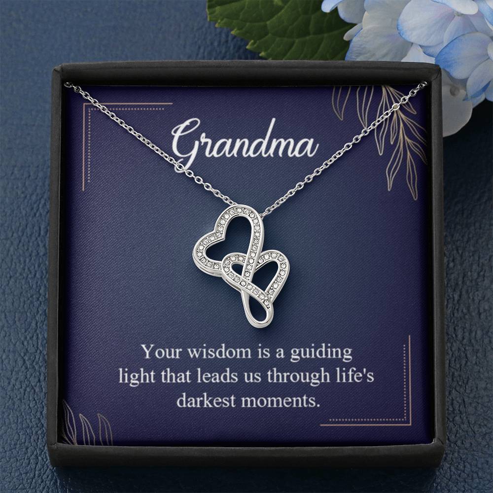 Gift for Grandma - Life's Darkest Moments Grandma - Heart-to-heart Pendant Necklace - Personalize Memories