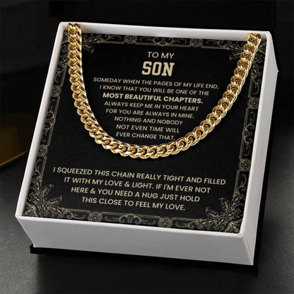 To My Son - Someday when the pages of my life end - Cuban Link Chain - Personalize Memories