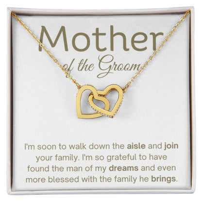 Mother of the Groom Gift - I'm soon to walk down the aisle and join your family - Interlocking Hearts Necklace - Personalize Memories
