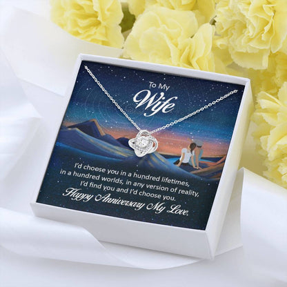 To My Wife - Anniversary Gift for Wife - Love Knot Necklace - Personalize Memories