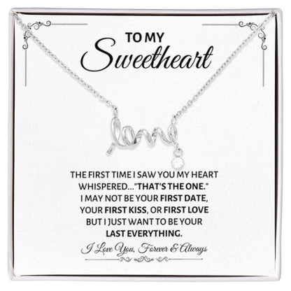 To My Sweetheart Necklace - Gift for Love on Valentine’s Day & Special Days - Scripted Love Necklace - Personalize Memories