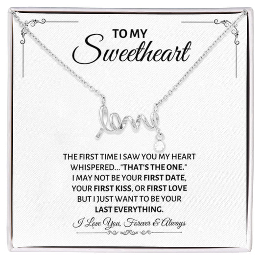 To My Sweetheart Necklace - Gift for Love on Valentine’s Day & Special Days - Scripted Love Necklace - Personalize Memories
