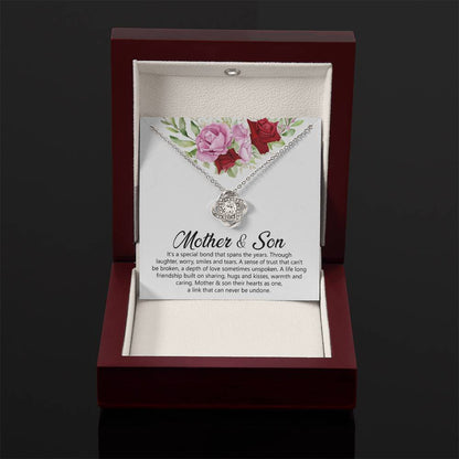Mother & Son Gift - It's a Special Bond That Spans The Years - Love Knot Necklace - Personalize Memories