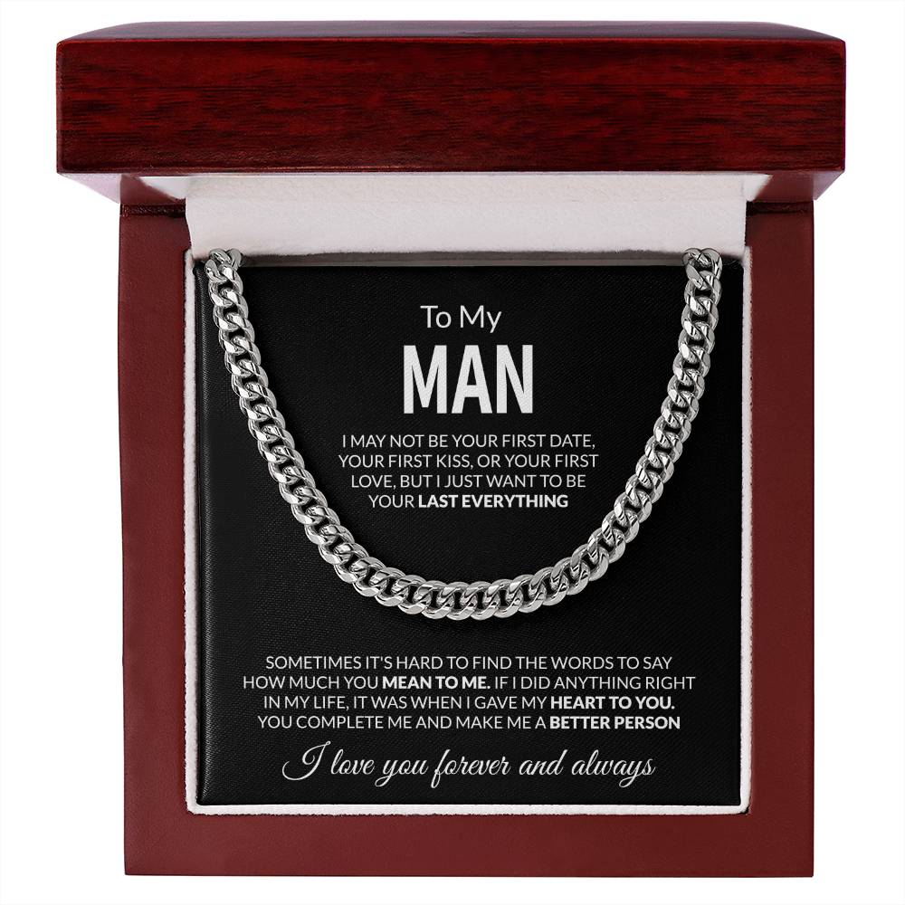 To My Man - I Love You Forever & Always - Cuban Link Chain - Personalize Memories
