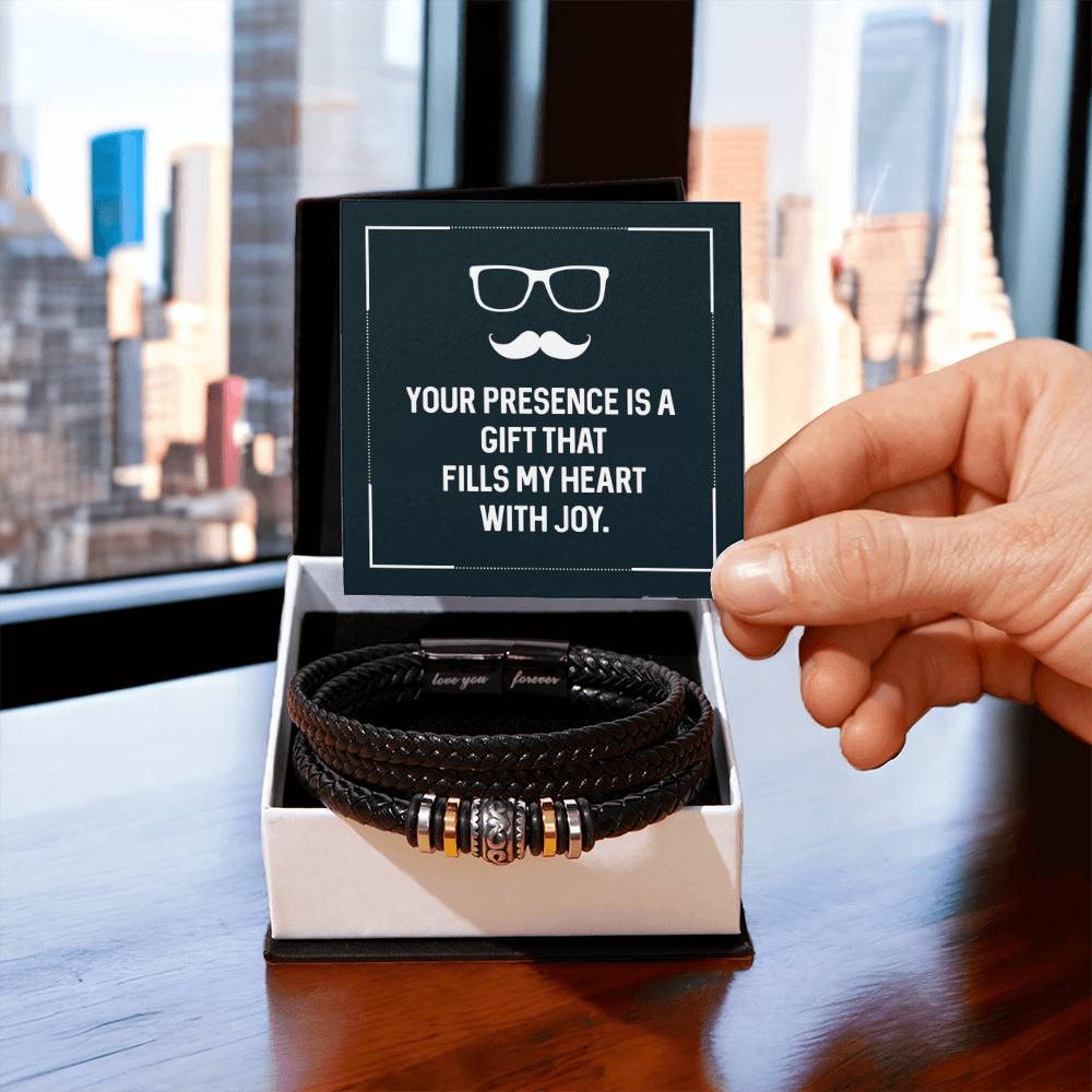 Your presence is a gift that fills my heart with joy - Gift for Dad - Love You Forever Bracelet - Personalize Memories