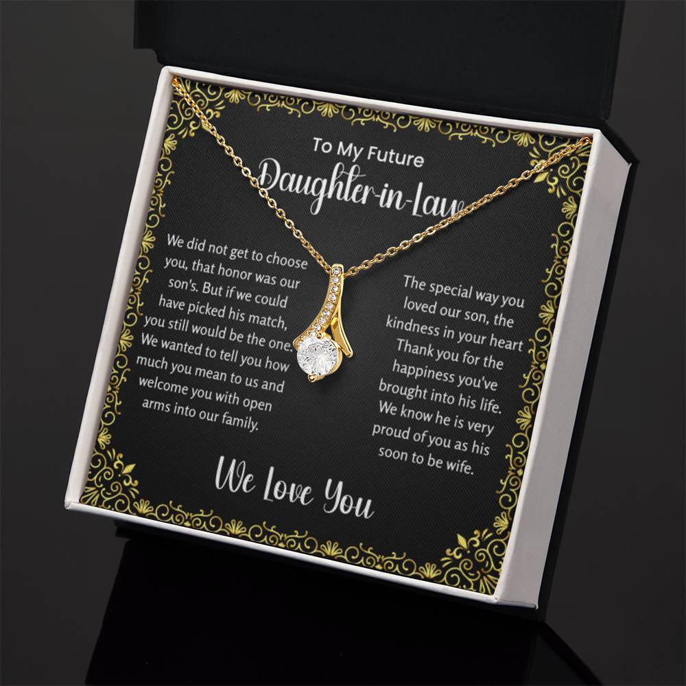 To My Future Daughter In Law - Alluring Beauty Necklace - Gift for Bonus Daughter - Personalize Memories