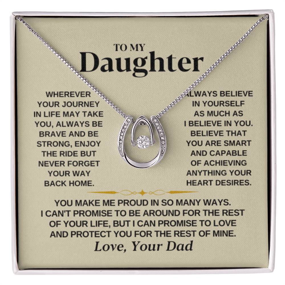 To My Beautiful Daughter Necklace - I Believe In You - Present for Daughter from Dad - Lucky In Love Necklace - Personalize Memories