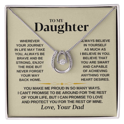 To My Beautiful Daughter Necklace - I Believe In You - Present for Daughter from Dad - Lucky In Love Necklace - Personalize Memories