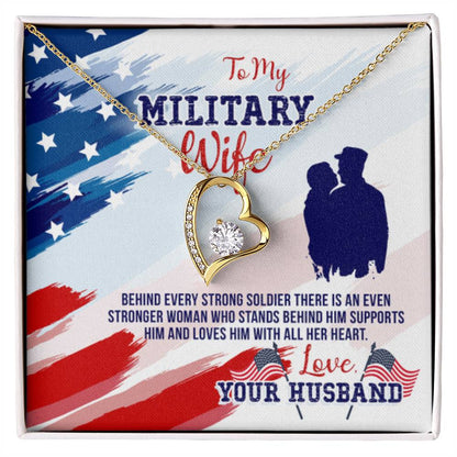 To My Military Wife from Husband - Forever Love Necklace - Personalize Memories