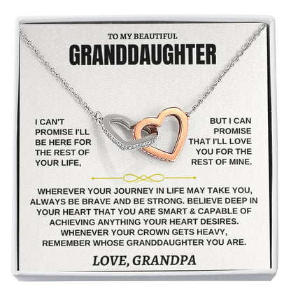 To My Granddaughter - Interlocking Hearts Necklace - Gift From Grandpa - Personalize Memories