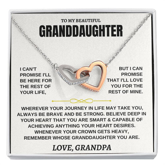To My Granddaughter - Interlocking Hearts Necklace - Gift From Grandpa - Personalize Memories