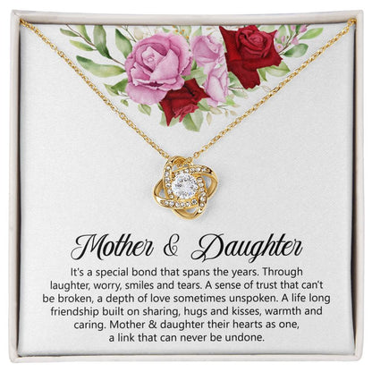 Mother & Daughter Gift - It's a Special Bond That Spans The Years - Love Knot Necklace - Personalize Memories