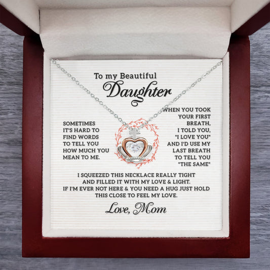 To My Daughter Necklace – Mom’s Choice for Daughter Birthday Graduation – Crown Pendant Necklace - Personalize Memories