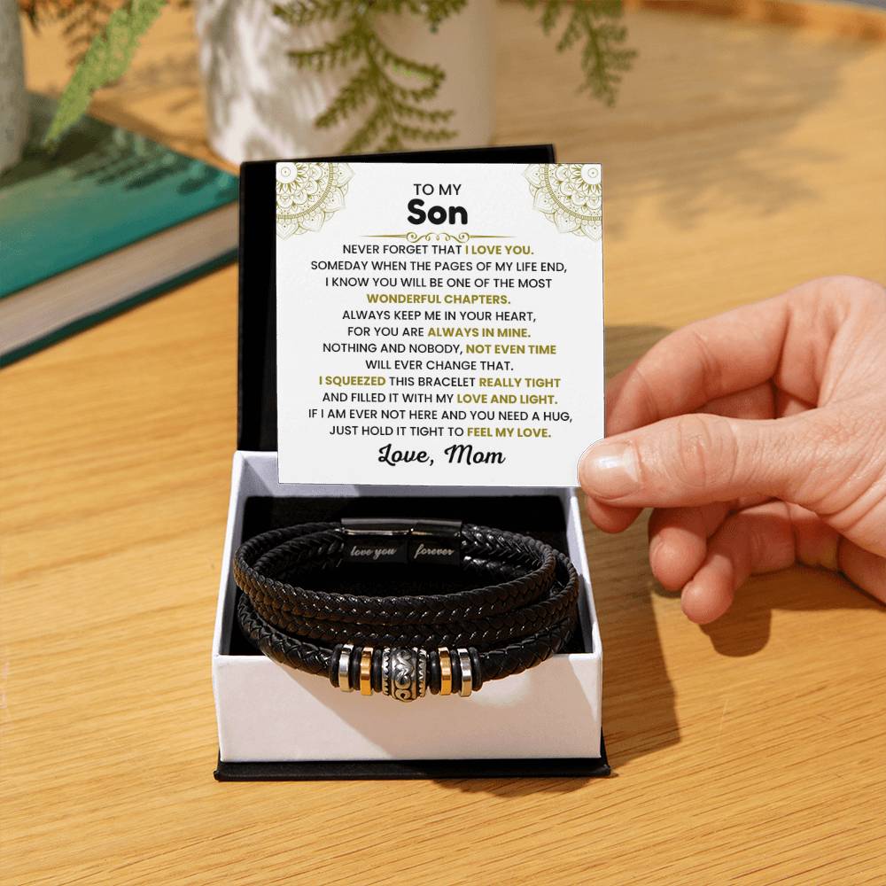 To My Son – Graduation, Holiday Gift from Mother – Love You Forever Bracelet - Personalize Memories