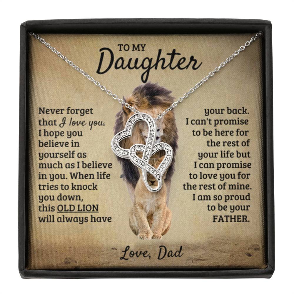 To My Daughter Necklace - I am so proud to be your father - Gift for Daughter from Dad - Heart-to-heart Pendant Necklace - Personalize Memories