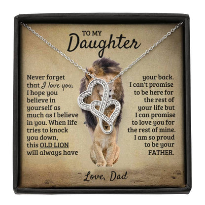 To My Daughter Necklace - I am so proud to be your father - Gift for Daughter from Dad - Heart-to-heart Pendant Necklace - Personalize Memories