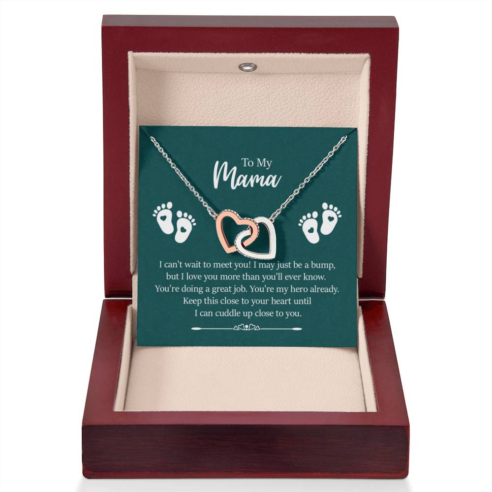 To My Mama - I can't wait to meet you - Interlocking Hearts Necklace - Gift for New Mom - Personalize Memories