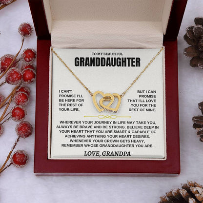 To My Granddaughter - Interlocking Hearts Necklace - Gift From Grandpa - Personalize Memories