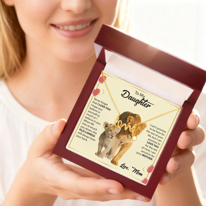 To My Daughter Necklace - Proud Mom to Daughter Jewelry for Birthday, Graduation & Special Celebrations - Scripted Love Necklace - Personalize Memories