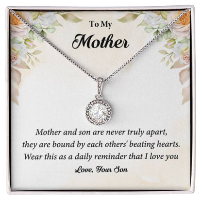Mother and Son are Never Truly Apart- Eternal Hope Necklace - Sentimental Gift for Mom from Son