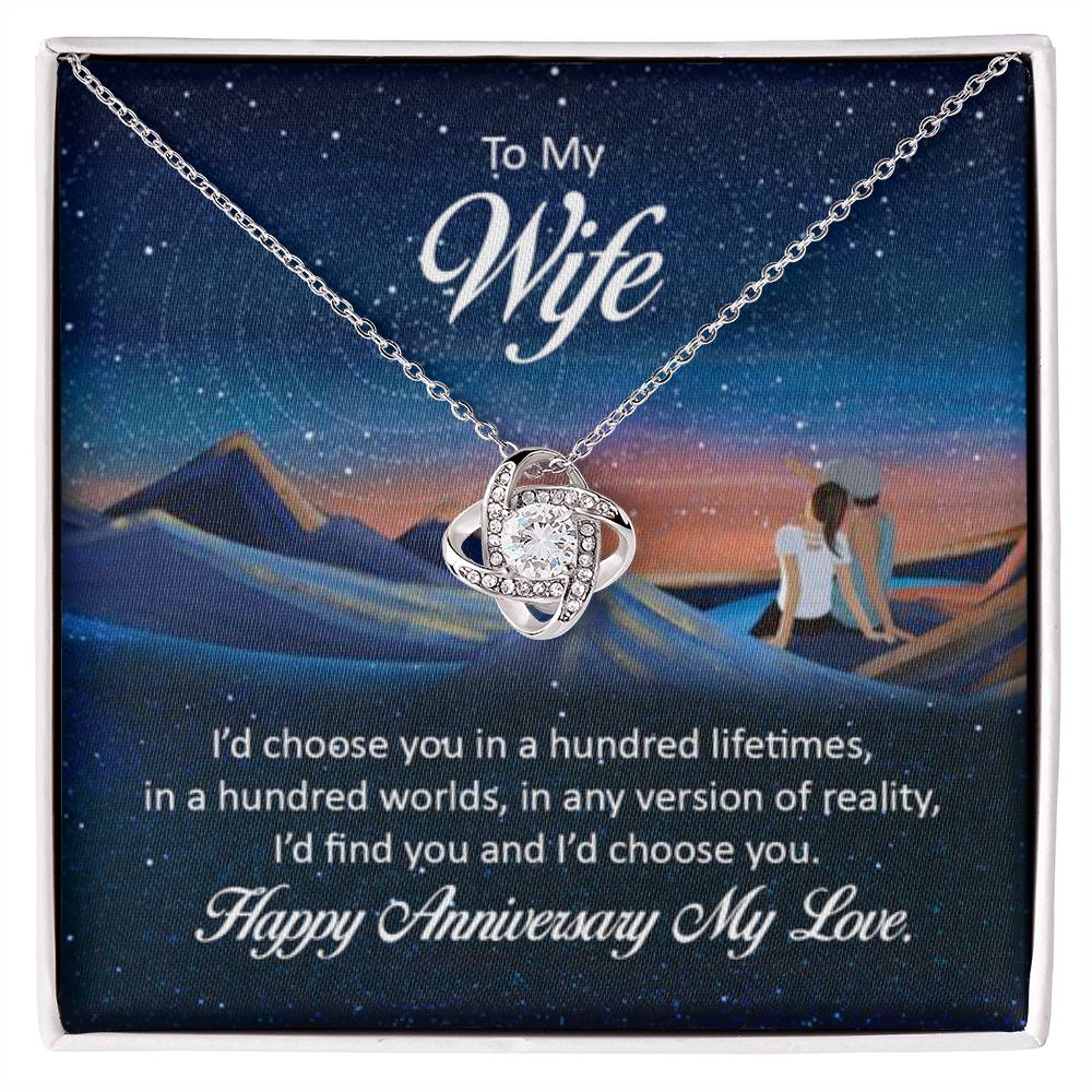 To My Wife - Anniversary Gift for Wife - Love Knot Necklace - Personalize Memories