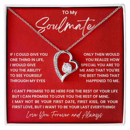To My Soulmate Necklace - Special Gift for Birthday & Valentine’s Day - Forever Love Necklace - Personalize Memories