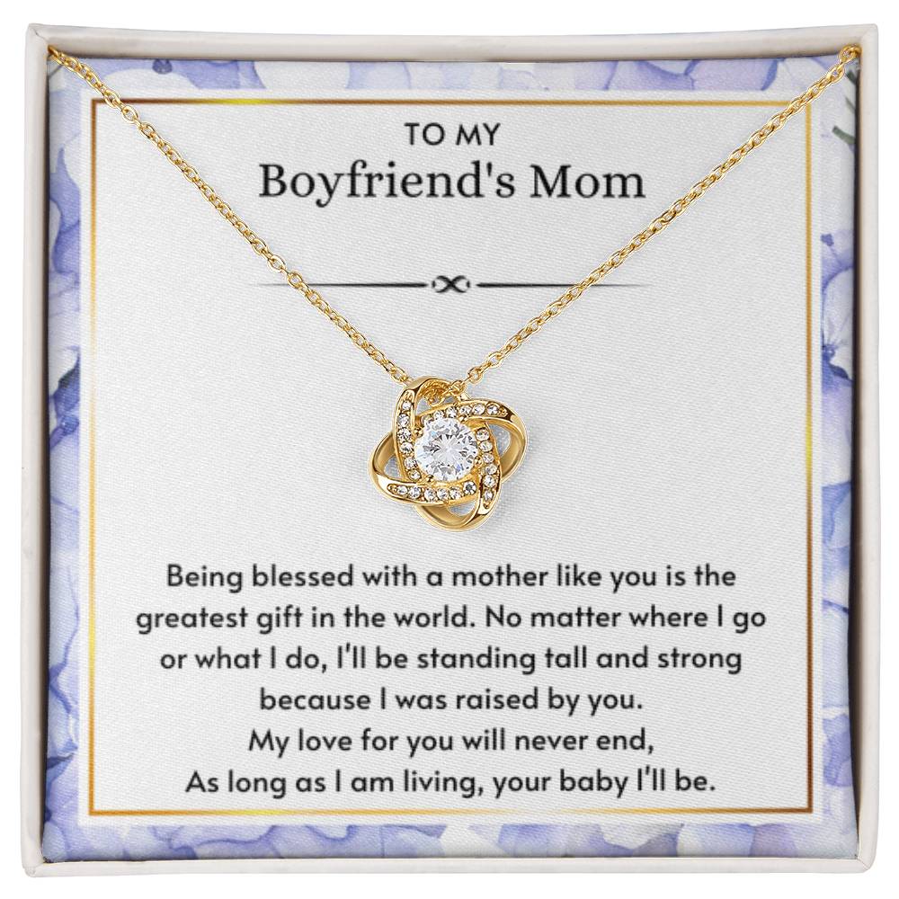To My Boyfriend's Mom - You've Given A Gracious Man - Love Knot Necklace - Best Gift for Boyfriend's Mom - Personalize Memories