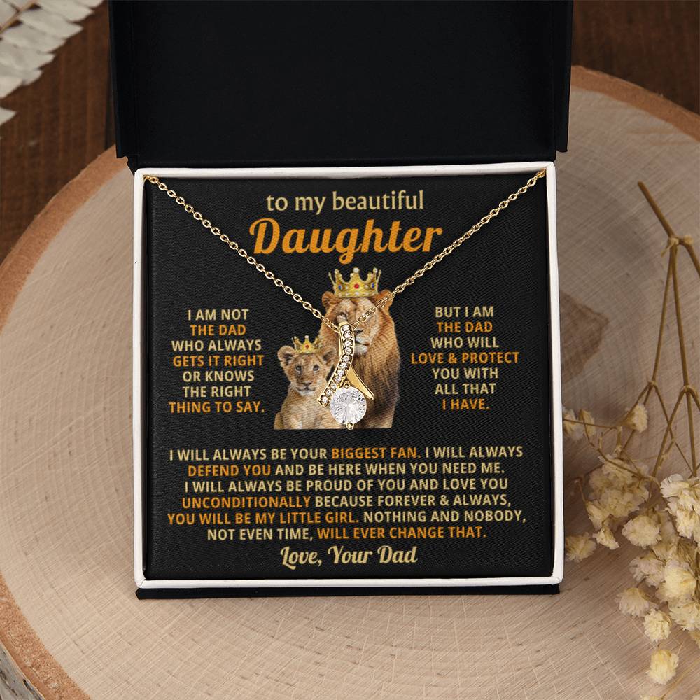 To My Daughter Necklace - Best Surprise Gift for Daughter from Dad for Graduation, Birthday & Christmas - Alluring Beauty Necklace - Personalize Memories