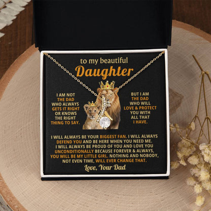 To My Daughter Necklace - Best Surprise Gift for Daughter from Dad for Graduation, Birthday & Christmas - Alluring Beauty Necklace - Personalize Memories