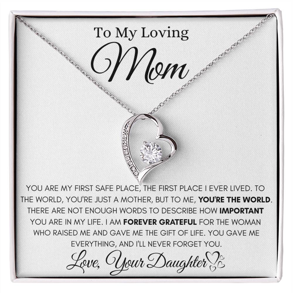 To My Loving Mom - You're The World - Forever Love Necklace Gift from Daughter - Personalize Memories