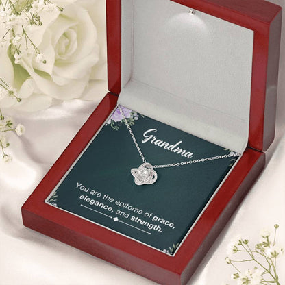 Grandma Necklace from Grandkids Grandma - Love Knot Necklace - Personalize Memories