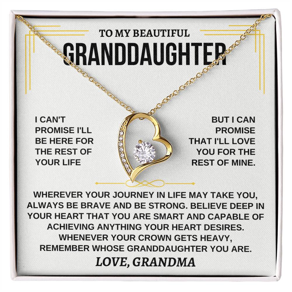 To My Beautiful Granddaughter - I'll Love You For The Rest Of Mine - Forever Love Necklace - Gift for Granddaughter from Grandma - Personalize Memories