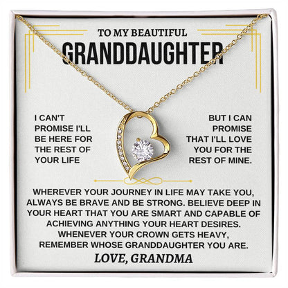 To My Beautiful Granddaughter - I'll Love You For The Rest Of Mine - Forever Love Necklace - Gift for Granddaughter from Grandma - Personalize Memories