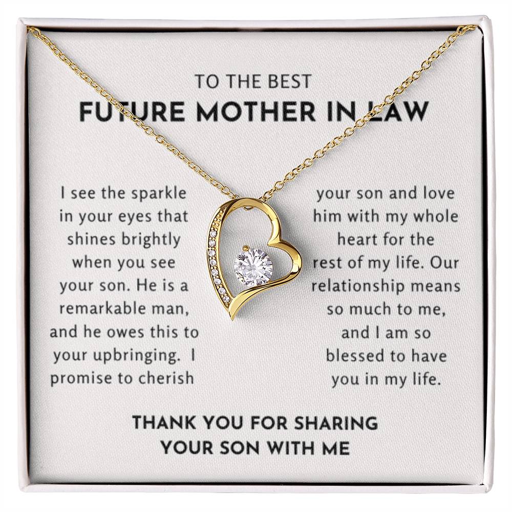 To The Best Future Mother In Law - Thank You For Sharing Your Son With Me - Forever Love Necklace - Personalize Memories