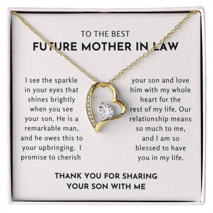 To The Best Future Mother In Law - Thank You For Sharing Your Son With Me - Forever Love Necklace - Personalize Memories