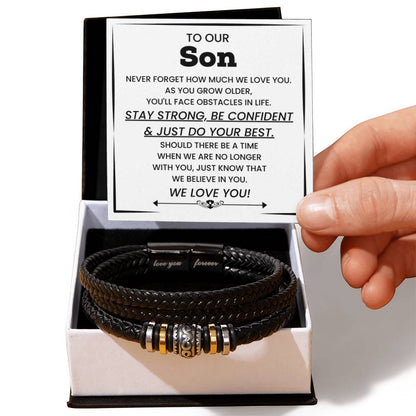 To Our Son Gift – Holiday, Birthday, Graduation Gift – Love You Forever Bracelet - Personalize Memories