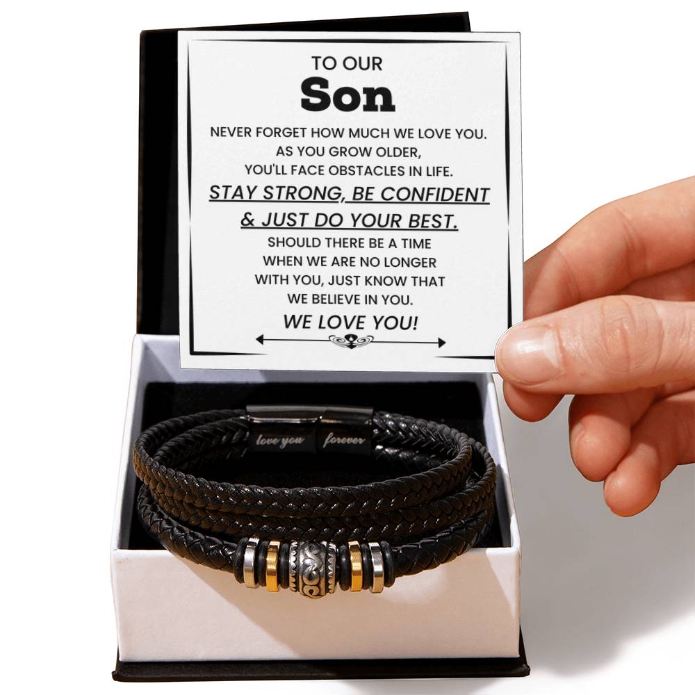 To Our Son Gift – Holiday, Birthday, Graduation Gift – Love You Forever Bracelet - Personalize Memories