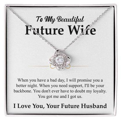 To My Beautiful Future Wife Gift from Husband - Love Knot Necklace - Personalize Memories