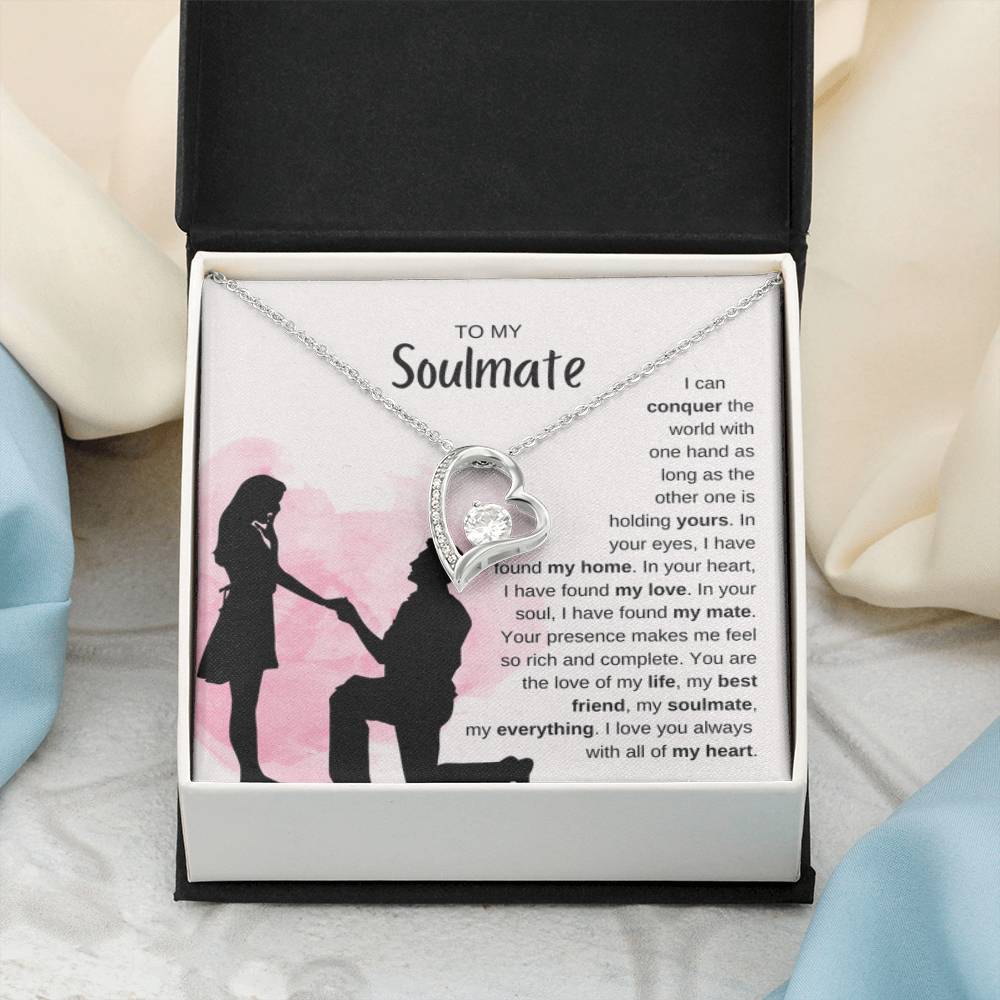 To My Soulmate Necklace - Romantic Jewelry Gift for Her for Christmas & Special Dates - Forever Love Necklace - Personalize Memories