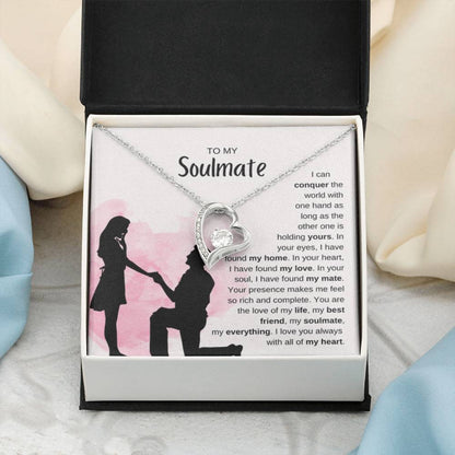 To My Soulmate Necklace - Romantic Jewelry Gift for Her for Christmas & Special Dates - Forever Love Necklace - Personalize Memories