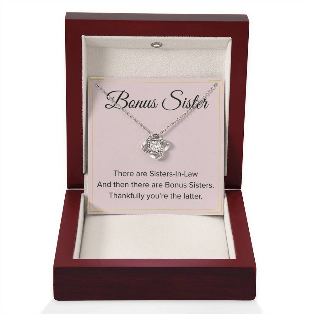 Bonus Sister Necklace Gift - Love Knot Necklace - Personalize Memories