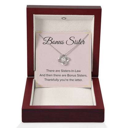 Bonus Sister Necklace Gift - Love Knot Necklace - Personalize Memories
