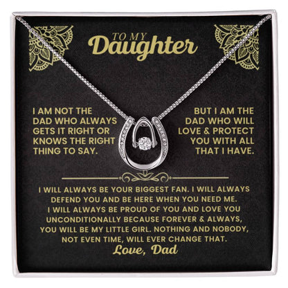 To My Daughter - I am not the dad who always gets it right - Daughter Gift from Dad - Lucky In Love Necklace - Personalize Memories