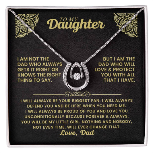 To My Daughter - I am not the dad who always gets it right - Daughter Gift from Dad - Lucky In Love Necklace - Personalize Memories