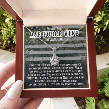To The Best Air Force Wife In The World - Eternal Hope Necklace - Gift for Wife from Husband - Personalize Memories