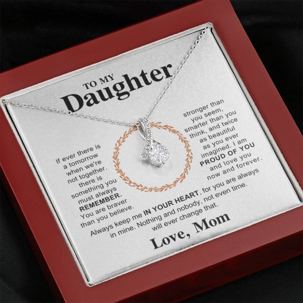 To My Daughter Necklace – Daughter Necklace for Graduation & Birthday Events from Mom – Alluring Beauty Necklace - Personalize Memories