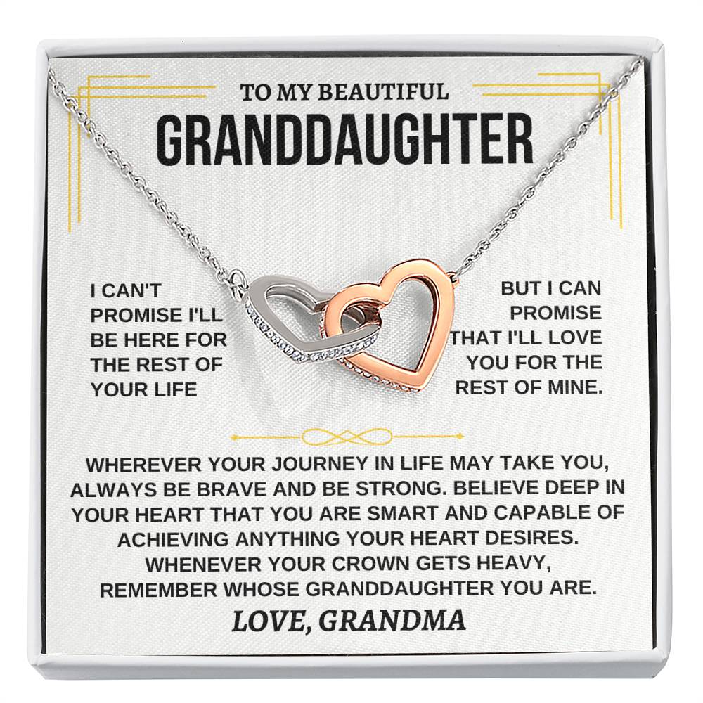 To My Granddaughter - Interlocking Hearts Necklace - Gift From Grandma - Personalize Memories